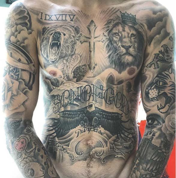 Justin Bieber Tattoos - Justin Bieber Reveals 100 Hours of Tattooing in Instagram Selfie